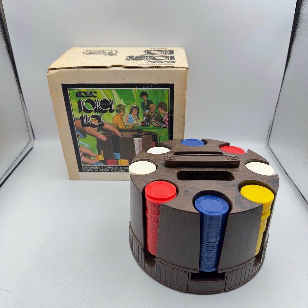 Vintage Pleasantime Automatic Poker Rack Pacific Game Co Revolving Dispenser
